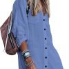 Jngrtsyjvip Fashion   Women's Swimsuit Cover Up Summer Beachwear Button Down Shirt Bikini Bathing Suit Beach Coverup Mini Dresses