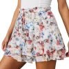 Jngrtsyjvip Fashion Shorts for Women Casual Boho Floral Skorts Ruffle Mini Skirts Running Tennis Butterfly Shorts Chiffon Shorts