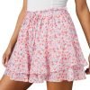 Jngrtsyjvip Fashion Shorts for Women Casual Boho Floral Skorts Ruffle Mini Skirts Running Tennis Butterfly Shorts Chiffon Shorts