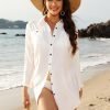 Jngrtsyjvip Fashion   Women's Swimsuit Cover Up Summer Beachwear Button Down Shirt Bikini Bathing Suit Beach Coverup Mini Dresses