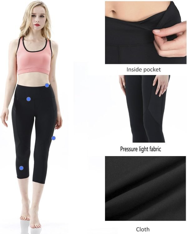 Jngrtsyjvip Fashion Women's High Waisted Yoga Pants with Pockets for Running Leggings 7/8 Length Workout