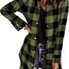 Jngrtsyjvip Fashion   Flannel for Women 2024 Fall Fashion Long Sleeve Plaid Button Down Shirts Shacket Blouse Top with Pockets