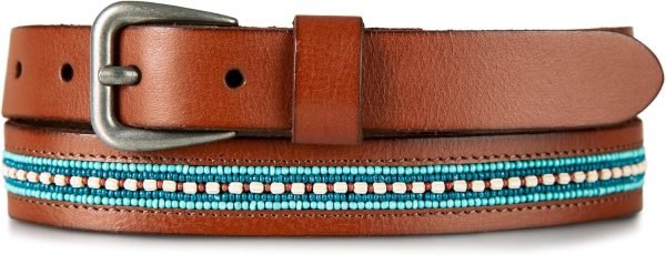 Jngrtsyjvip Fashion  Women's Western Style Fashion Leather Belt with Metal Buckle