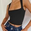 71lTNISP4jL._AC_SL1500 Jngrtsyjvip Fashion Women's Square Neck Going Out Crop Tops Double Lined Cute Basic Tank Tops 2024 Clothes