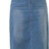 Jngrtsyjvip Fashion Women's Casual Jean Skirt High Waist Back Slit Stretch Denim Skirts