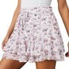 Jngrtsyjvip Fashion Shorts for Women Casual Boho Floral Skorts Ruffle Mini Skirts Running Tennis Butterfly Shorts Chiffon Shorts