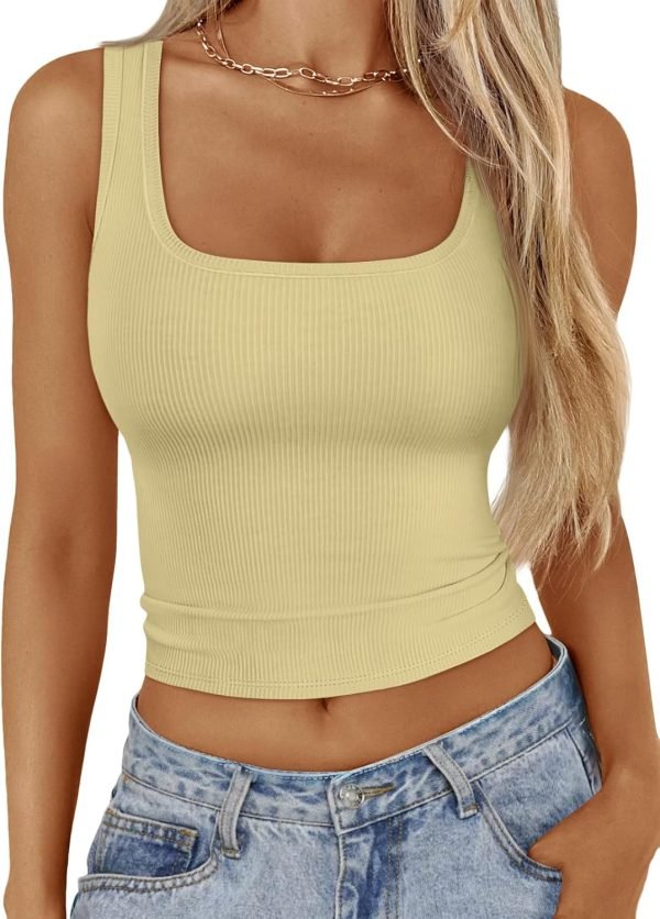 71og7xhv7UL._AC_SL1500 Jngrtsyjvip Fashion Womens Square Neck Ribbed Tank Tops Sleeveless Crop Tops Summer Clothes