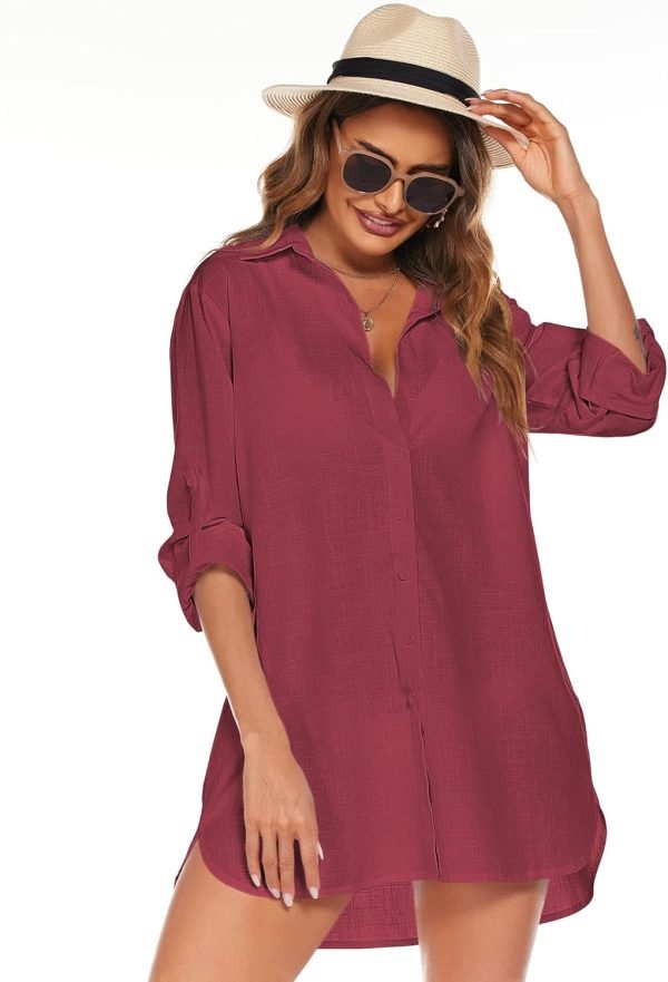 Jngrtsyjvip Fashion   Women Boyfriend Shirts Button Down Long Sleeve Blouse Cuffed Sleeve Collared Shirt