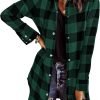 Jngrtsyjvip Fashion   Flannel for Women 2024 Fall Fashion Long Sleeve Plaid Button Down Shirts Shacket Blouse Top with Pockets