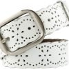 Jngrtsyjvip Fashion  Women’s Hollow Flower Leather Belt for Jeans Pants Wide Belt for Ladies