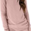 Jngrtsyjvip Fashion   Womens Long Sleeve Round Neck Shirts Basic Tee Fall Tops Outfits Clothes 2024