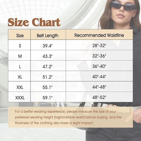 Jngrtsyjvip Fashion  Women Leather Belt for Jeans Pants Dress Fashion Ladies Belts with Gold Buckle White Waist Belt Small to Plus Size