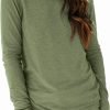 Jngrtsyjvip Fashion   Womens Long Sleeve Tops Casual Basics Fall Shirts Solid Crewneck T-Shirt