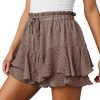 Jngrtsyjvip Fashion Shorts for Women Casual Boho Floral Skorts Ruffle Mini Skirts Running Tennis Butterfly Shorts Chiffon Shorts