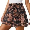 Jngrtsyjvip Fashion Shorts for Women Casual Boho Floral Skorts Ruffle Mini Skirts Running Tennis Butterfly Shorts Chiffon Shorts