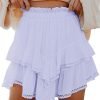 Jngrtsyjvip Fashion Shorts for Women Casual Boho Ruffle Tiered Skorts High Waist Mini Skirts Golf Tennis Crochet Shorts