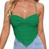 Jngrtsyjvip Fashion Women's Criss Cross Backless Strappy Asymmetrical Hem Crop Cami Top