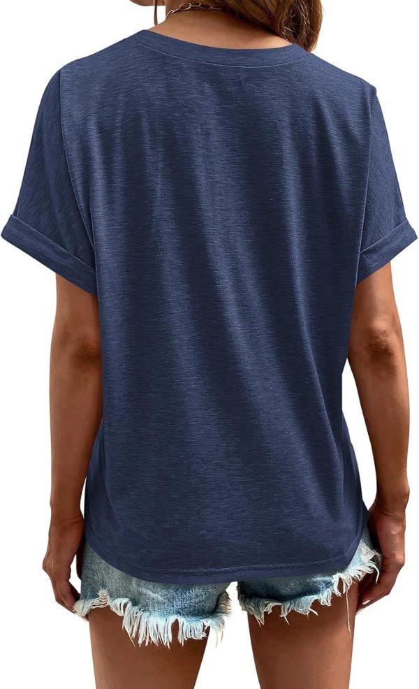 Jngrtsyjvip Fashion Women's Tshirts V Neck Short Sleeve Summer Tops Casual Basic Tee Shirts