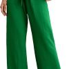 Jngrtsyjvip FashionI  Women's Wide Leg Pants with Pockets High Waist Adjustable Knot Loose Casual Trousers Business Work Casual Pants