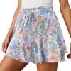 Jngrtsyjvip Fashion Shorts for Women Casual Boho Floral Skorts Ruffle Mini Skirts Running Tennis Butterfly Shorts Chiffon Shorts