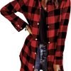 Jngrtsyjvip Fashion   Flannel for Women 2024 Fall Fashion Long Sleeve Plaid Button Down Shirts Shacket Blouse Top with Pockets