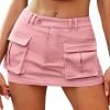 71yNHL564-L._AC_SL1500 Jngrtsyjvip Fashion Women's Low Waist Mini Cargo Skirt Y2K, High-Stretch Bodycon Button Denim Skirt with Pockets
