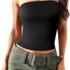 71yR1fFrRRL._AC_SL1500 Jngrtsyjvip Fashion Womens Summer Tube Tops Strapless No Pad Clubwear Y2K Going Out Stretchy Basic Casual Cami Tops