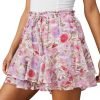 Jngrtsyjvip Fashion Shorts for Women Casual Boho Floral Skorts Ruffle Mini Skirts Running Tennis Butterfly Shorts Chiffon Shorts