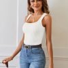Jngrtsyjvip Fashion  Women's Ribbed Tank Tops Knit Square Neck Sleeveless Shirts Summer Casual Basic Tanks