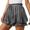 Jngrtsyjvip Fashion Shorts for Women Casual Boho Floral Skorts Ruffle Mini Skirts Running Tennis Butterfly Shorts Chiffon Shorts