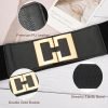 Jngrtsyjvip FashionWide Waist Belts for Women Dresses Vintage Elastic Belts Fashion Stretchy Belt with Gold Buckle