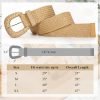 Jngrtsyjvip Fashion  Elastic Belt for Women Stretchy Belts for Dress Fashion Boho Belt Rattan Waist Belt Raffia Ladies Belt