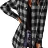 Jngrtsyjvip Fashion   Flannel for Women 2024 Fall Fashion Long Sleeve Plaid Button Down Shirts Shacket Blouse Top with Pockets