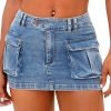 81AvRZPYXQL._AC_SL1500 Jngrtsyjvip Fashion Women's Low Waist Mini Cargo Skirt Y2K, High-Stretch Bodycon Button Denim Skirt with Pockets