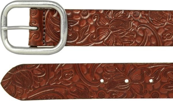 Jngrtsyjvip Fashion  Women's Western Style Fashion Leather Belt with Metal Buckle