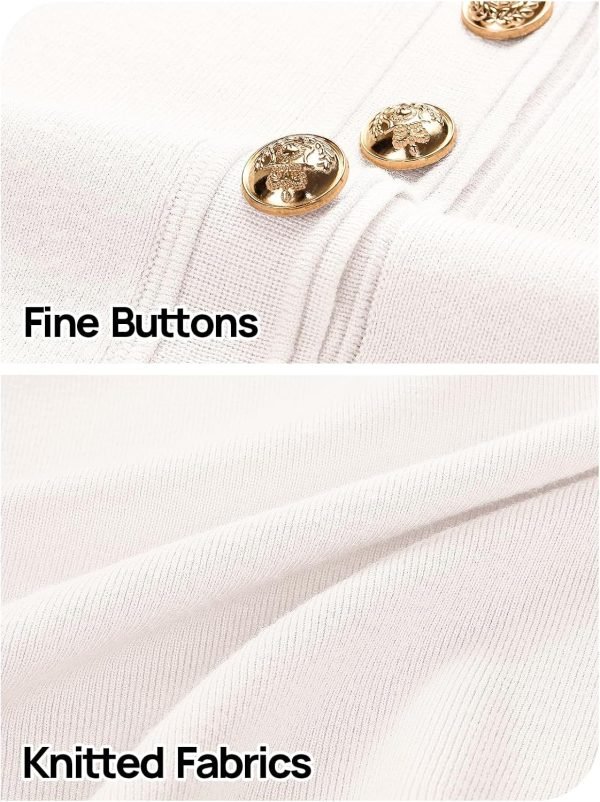 Jngrtsyjvip Fashion  Women's Knit Bodycon Sweater Dress Button Short Sleeve Crew Neck Elegant Formal Mini Dress Wedding Dress