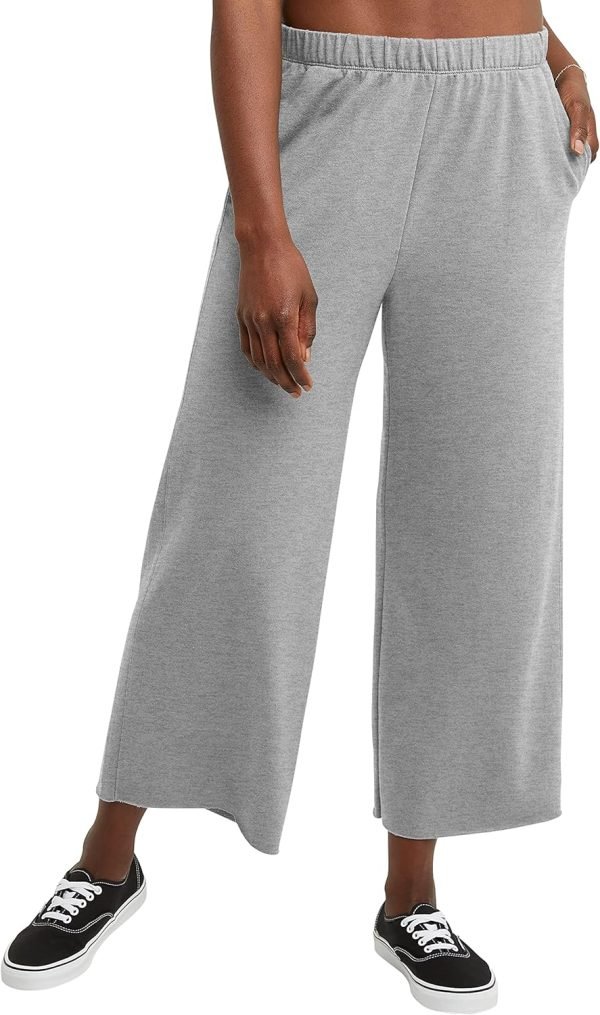 Jngrtsyjvip Fashion  Women's Originals Wide Leg Crop Pants, Retro Lightweight French Terry Pants, 25"