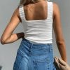 Jngrtsyjvip Fashion Womens Ribbed Tank Tops 2024 Summer Sleeveless Square Neck Shirts Casual Slim Fitted Knit Shirts