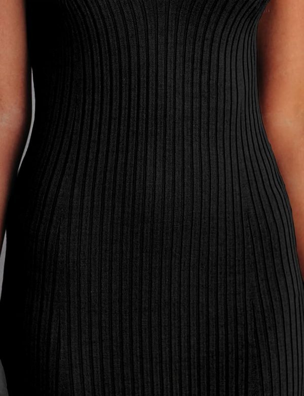 Jngrtsyjvip Fashion  Womens 2024 Summer V Neck Knit Midi Dress Bodycon Sleeveless Ribbed Sweater Dresses