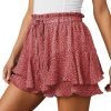Jngrtsyjvip Fashion Shorts for Women Casual Boho Floral Skorts Ruffle Mini Skirts Running Tennis Butterfly Shorts Chiffon Shorts