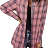 Jngrtsyjvip Fashion   Flannel for Women 2024 Fall Fashion Long Sleeve Plaid Button Down Shirts Shacket Blouse Top with Pockets