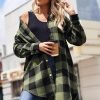Jngrtsyjvip Fashion   Flannel for Women 2024 Fall Fashion Long Sleeve Plaid Button Down Shirts Shacket Blouse Top with Pockets