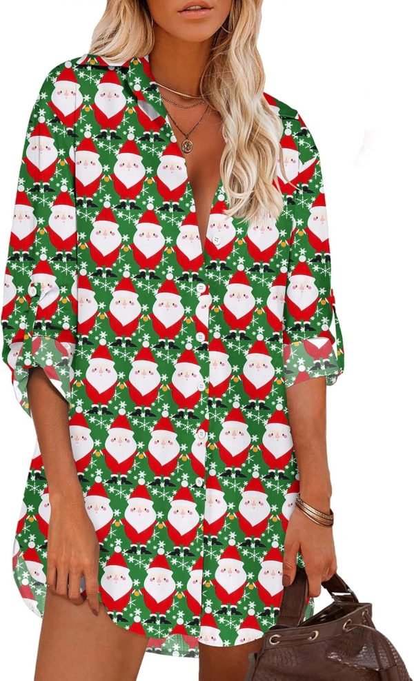 Jngrtsyjvip Fashion   Women Boyfriend Shirts Button Down Long Sleeve Blouse Cuffed Sleeve Collared Shirt