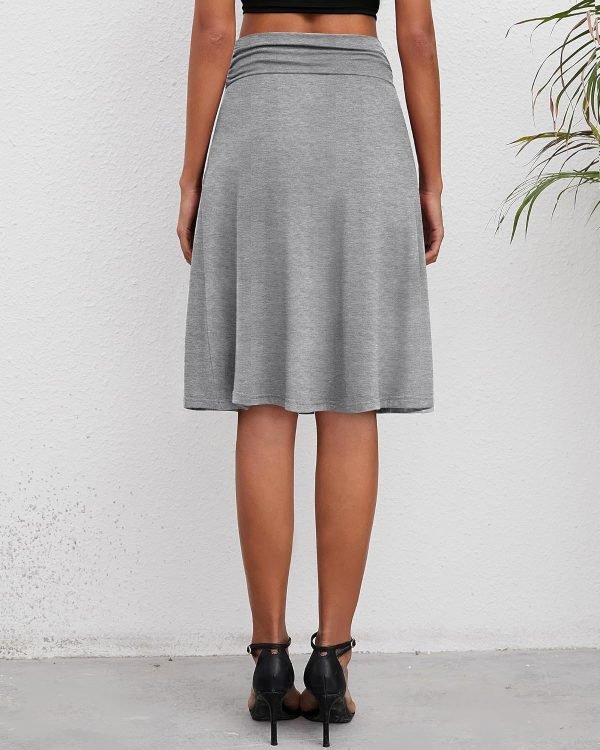 Jngrtsyjvip Fashion3 Pack Womens Midi Skirts Flowy Lightweight Knee Length Casual Elastic Waist Modest Flared Skirts Trendy Summer