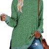 81_mPK8TdtL._AC_SL1500 Jngrtsyjvip Fashion Womens Crewneck Pullovers Color Block Long Sleeve Side Split Tunic Tops