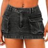 81aUFrA8NCL._AC_SL1500 Jngrtsyjvip Fashion Women's Low Waist Mini Cargo Skirt Y2K, High-Stretch Bodycon Button Denim Skirt with Pockets