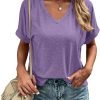 Jngrtsyjvip Fashion Women's Tshirts V Neck Short Sleeve Summer Tops Casual Basic Tee Shirts