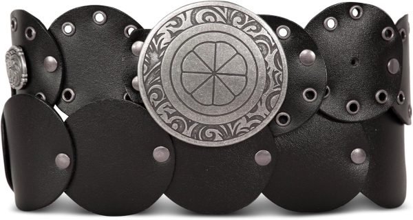 Jngrtsyjvip Fashion  Women's Western Style Fashion Leather Belt with Metal Buckle