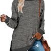 81dyxjhecjL._AC_SL1500 Jngrtsyjvip Fashion Womens Crewneck Pullovers Color Block Long Sleeve Side Split Tunic Tops