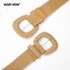 Jngrtsyjvip Fashion  Elastic Belt for Women Stretchy Belts for Dress Fashion Boho Belt Rattan Waist Belt Raffia Ladies Belt